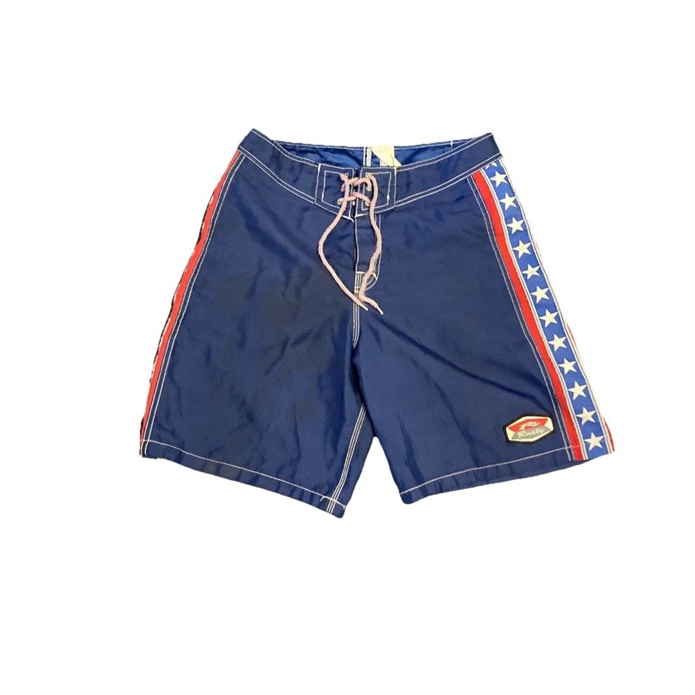 Rusty Mens Board Shorts Navy Blue Stars Stripes Americana Surf Trunks Size 31